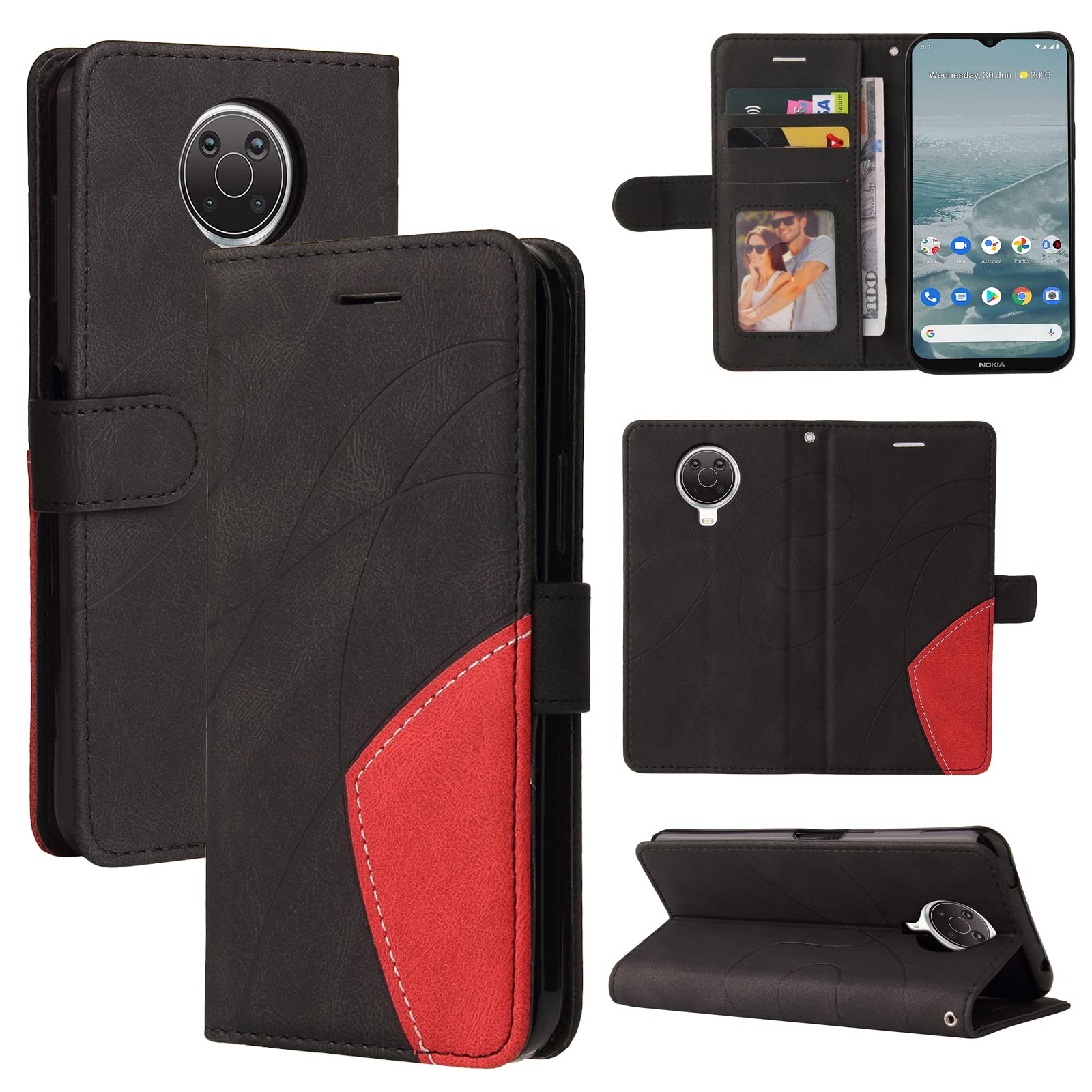NEINEI Cover Portafoglio In Pelle Premium Per Nokia G10/G20 – Con Slot Porta Carte, Supporto E Chiusura Magnetica (Marrone) - 5