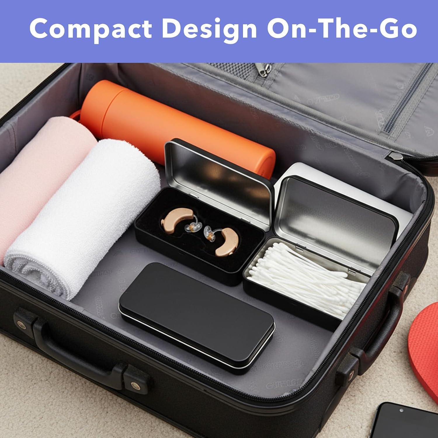 Nogeqi 2 pcs Metal Tin Box, Long Rectangular Storage Box, Small Metal Boxes with Lid, Black Empty Hinged Tin Container, Extended Mini Small Storage Kit for Jewelry DIY Home Craft Organize