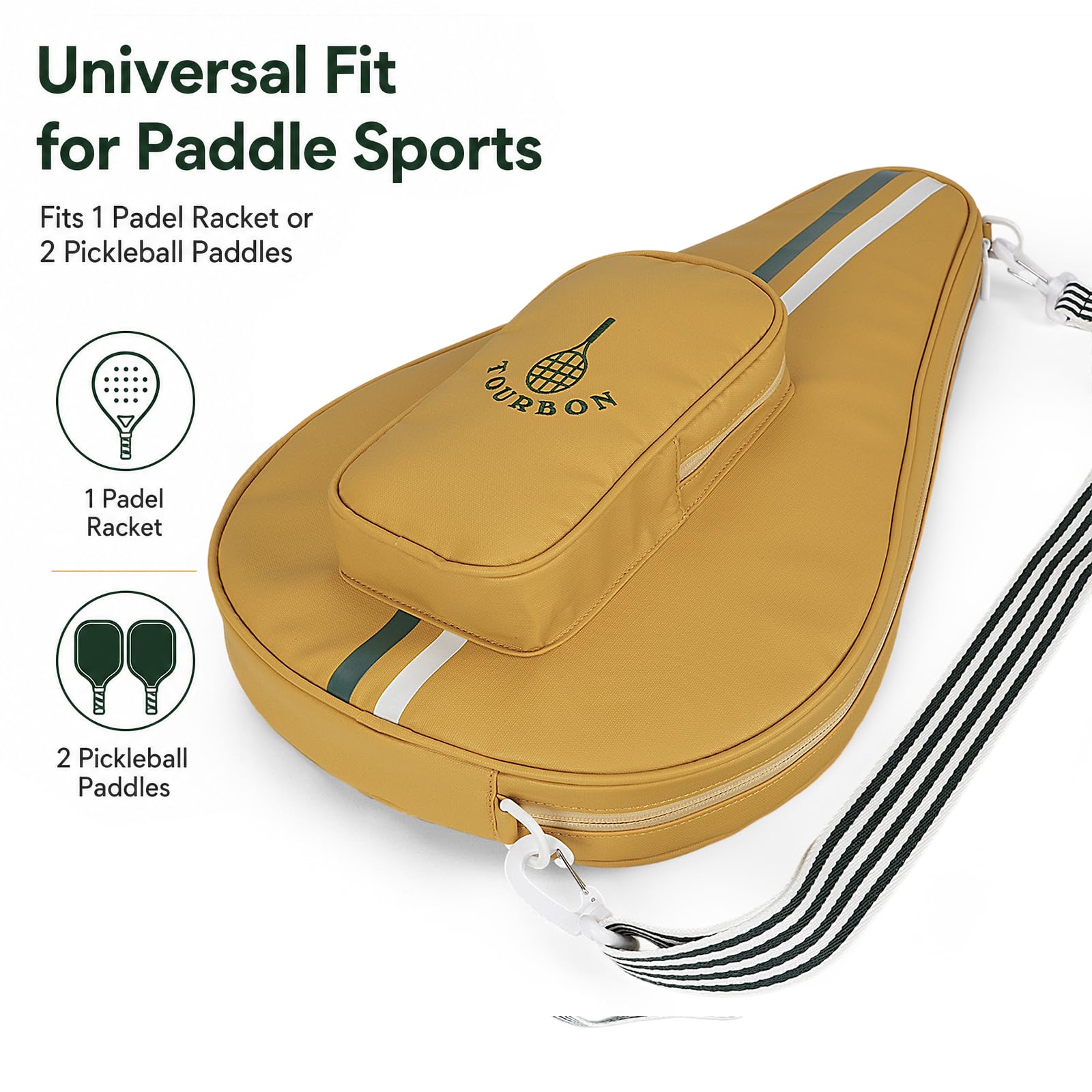 Padel Tasche für 1 Schläger oder 2 Pickleball Paddles, Crossbody Bag