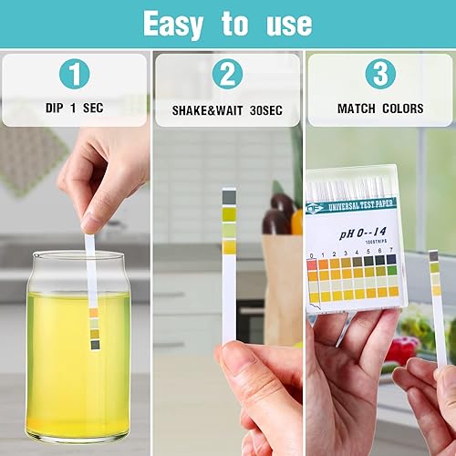 Miniatura 3 de 200 Strips Plastic Ph Test Strips, Universal Ph 0-14, Litmus Test Paper with Storage Case for Saliva Urine Water Soil Testing Pet Food and Diet
