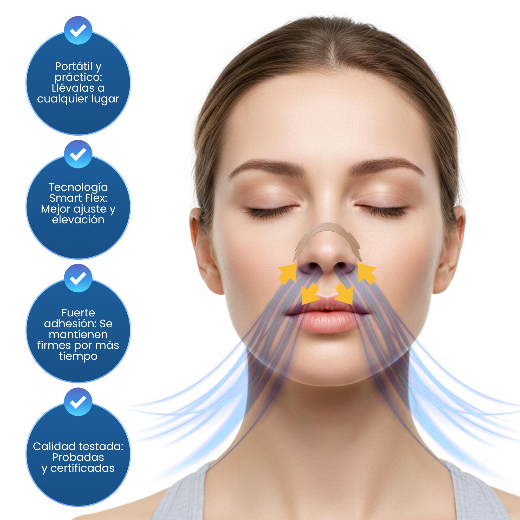 Tiras Nasales para Dormir Antirronquidos Deportivas - HASLOM - Tiritas Nariz Respirar Mejor Tira Nasal Dilatador Nasal Nose Strips Nasal Strips Anti Ronquidos - 60 Unidades 2 meses