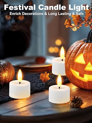Miniatura 2 de Velas de té recargables sin llama con temporizador, Romote, vela votiva pequeña de 1.5 x 1 pulgada, funciona con pilas, velas LED eléctricas para