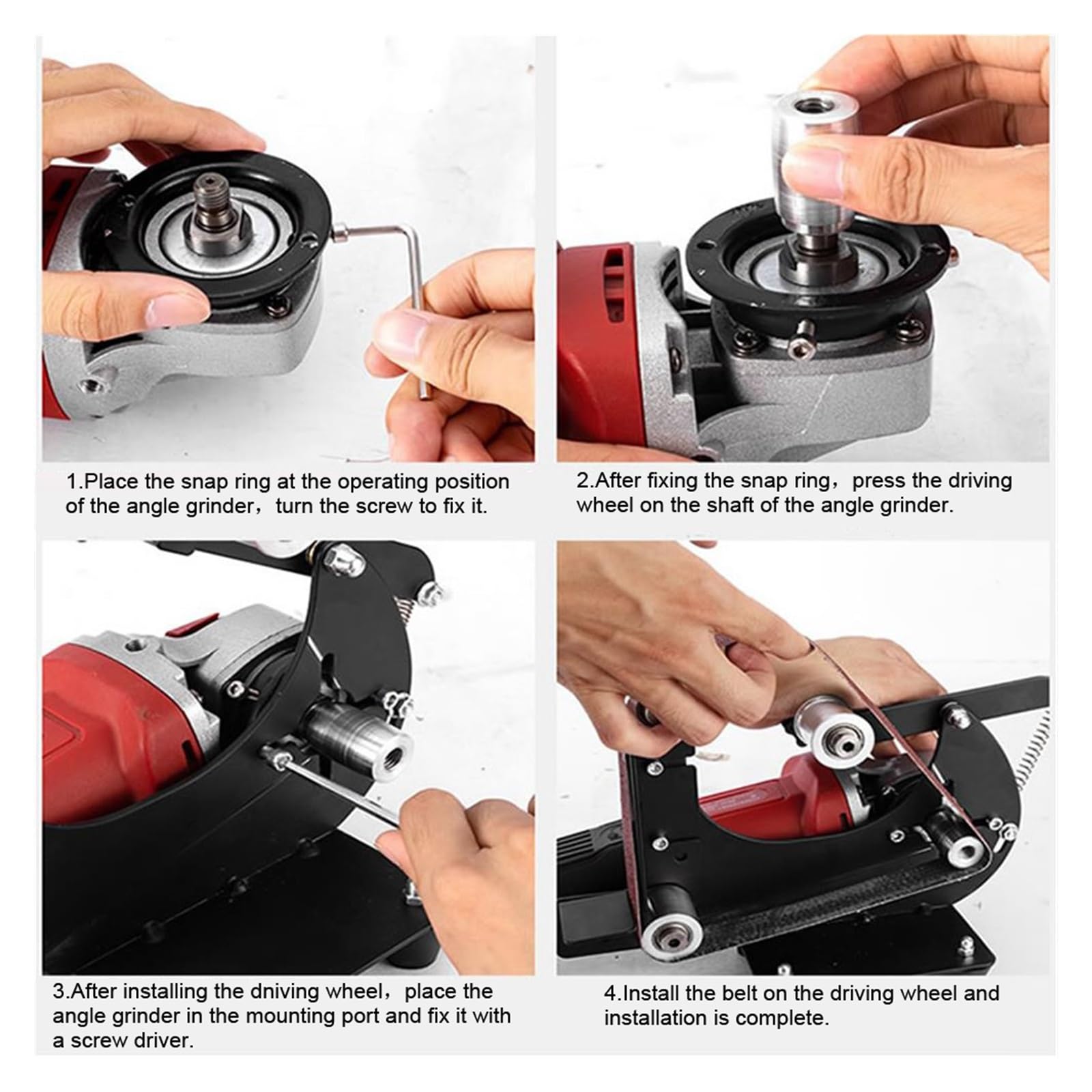 Amoladora angular M10 M14, lijadora de banda, máquina pulidora, amoladora angular, adaptador de lijado, adaptador de lijadora de banda de hierro - Velocidad ajustable(M10)