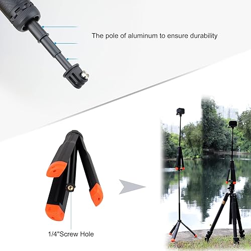 Miniatura 6 de Multiusos, monopod selfie extensible, trípode portátil y dispositivo flotante para GoPro Hero 3, 3+, 4,5,6,7,8, 9, 10, 11, 12, 13 sesiones, 2018,
