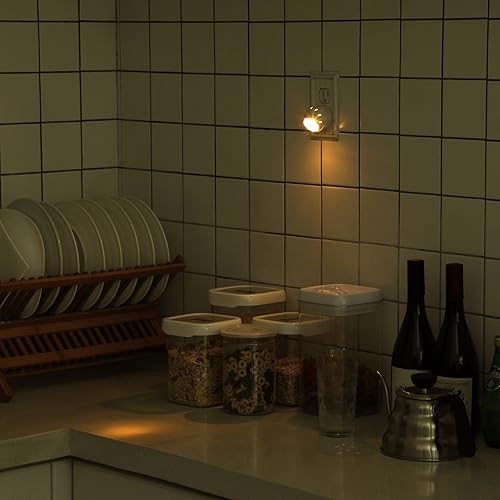 Miniatura 4 de DEWENWILS Luces nocturnas enchufables a la pared, sensor de atardecer a amanecer, luces nocturnas LED giratorias de 360° para niños, adultos,