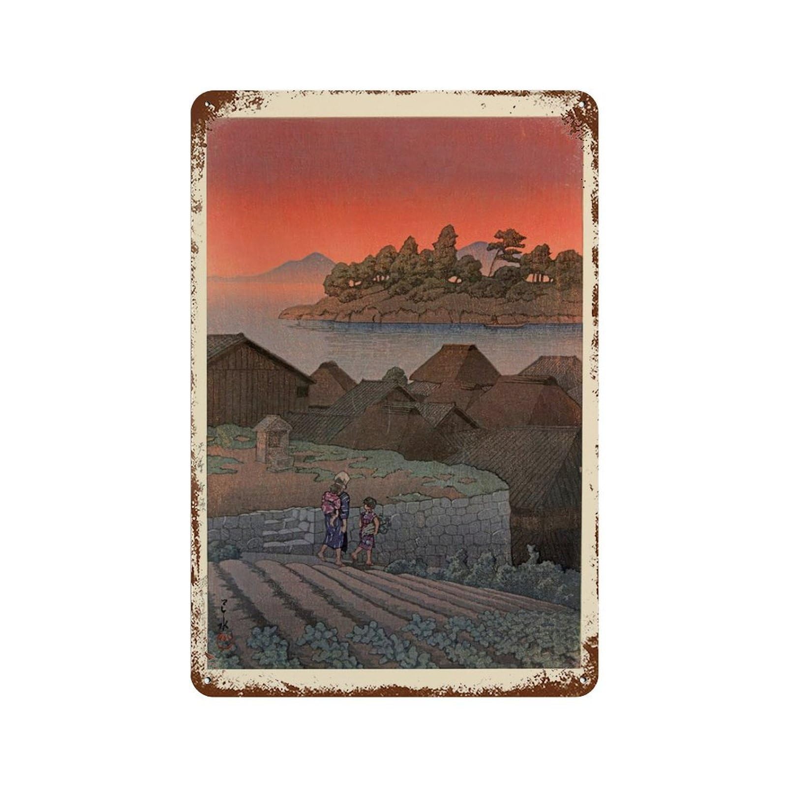 xiaoxiaoshen Kawase Hasui Amakusa Wall Decor Art Metal Tin Poster Modern Home Decor Art Home Bar Shop Decorations Vintage Sign 30x20cm