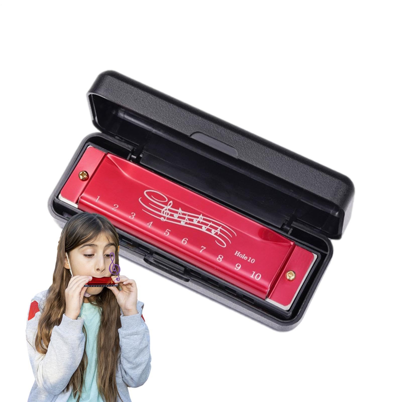Harmonica enfant - Instrument de musique harpe d'orgue à bouche - Orgue à bouche débutant 10 trous 20 tons, enseignement de la petite enfance pour les
