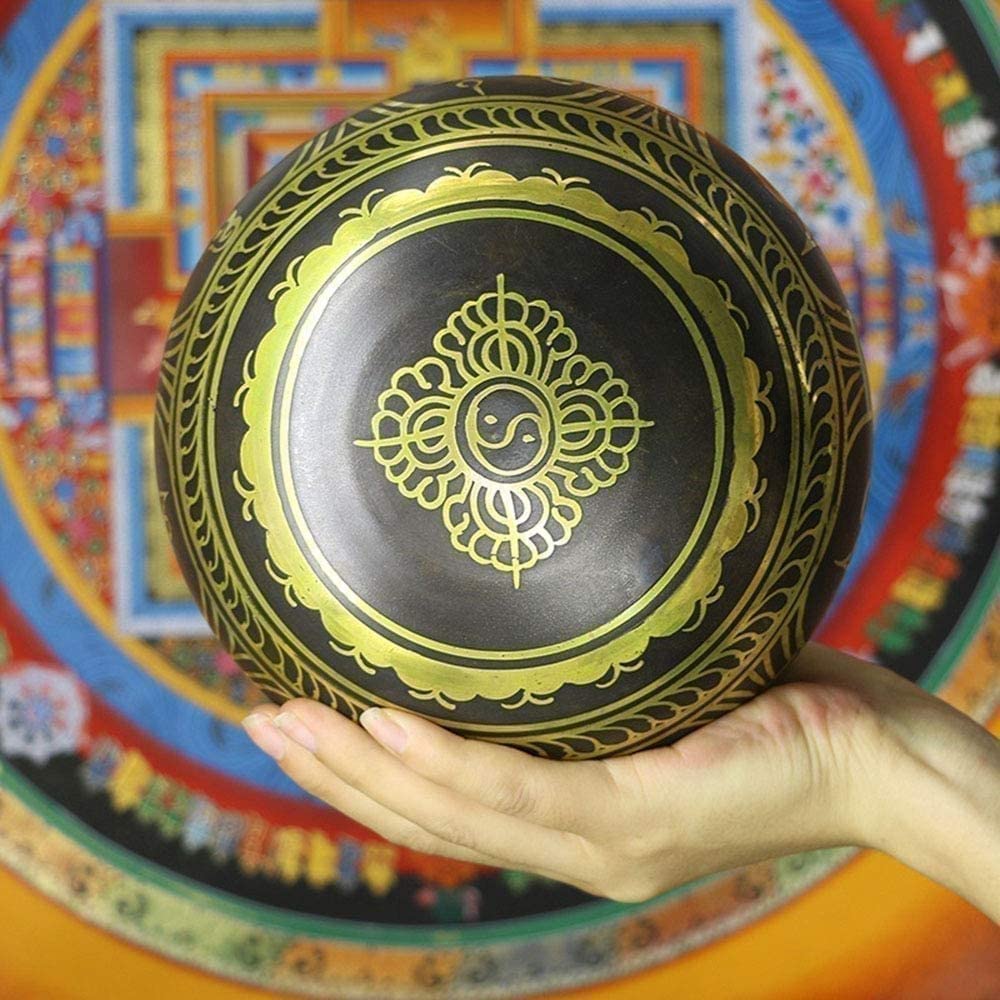Set di Campane Tibetane Facili da Suonare per Principianti, Campana Sonora per La Guarigione dei Chakra del Nepal con Cuscinetto A Martelletto per Yoga, Terapia del Suono E Mi