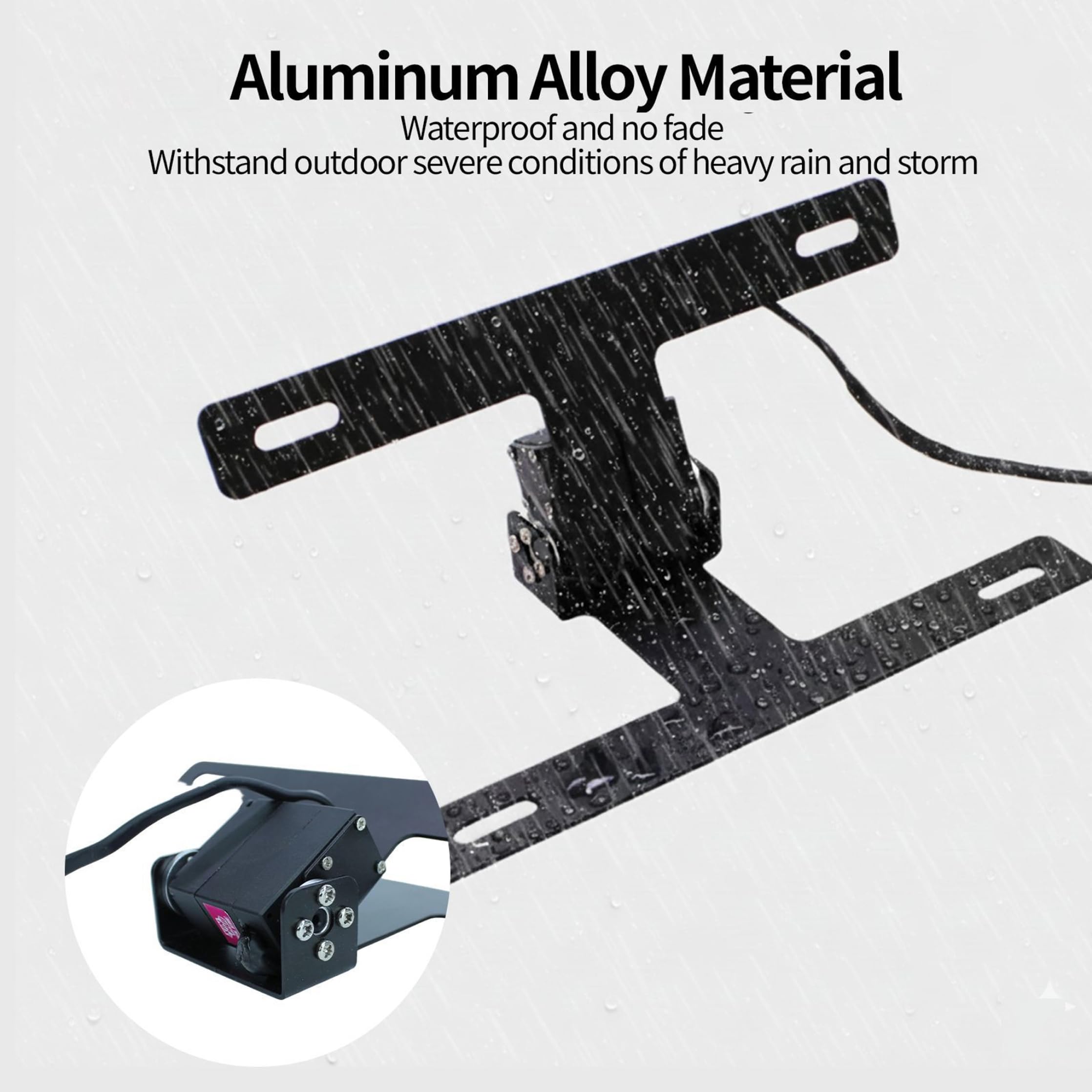 Support de Plaque d'immatriculation de en Alliage d'aluminium Pliable à Distance électrique, idéal pour Les modifications à Queue Courte, Support Plaque pour Motos, Tout-Terrain