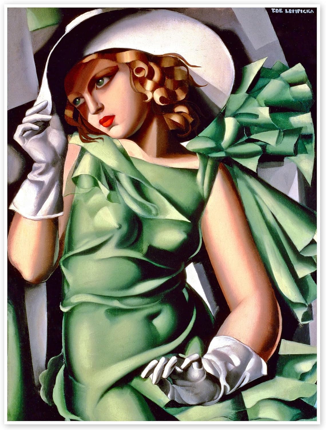 Waeta Rnvzx Tamara De Lempicka Poster Young Lady With Gloves Wall Art Print 40X50cm