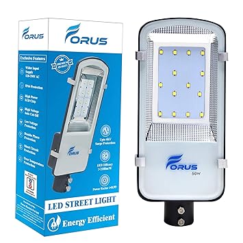 Forus | LED Street Light 50W Waterproof 10 Years Warranty, Cool White Excellent Quality Street Light 50 Watt LED for Home, Street Lights Outdoor, Street Lamp, LED Street Road Lights 1Pc