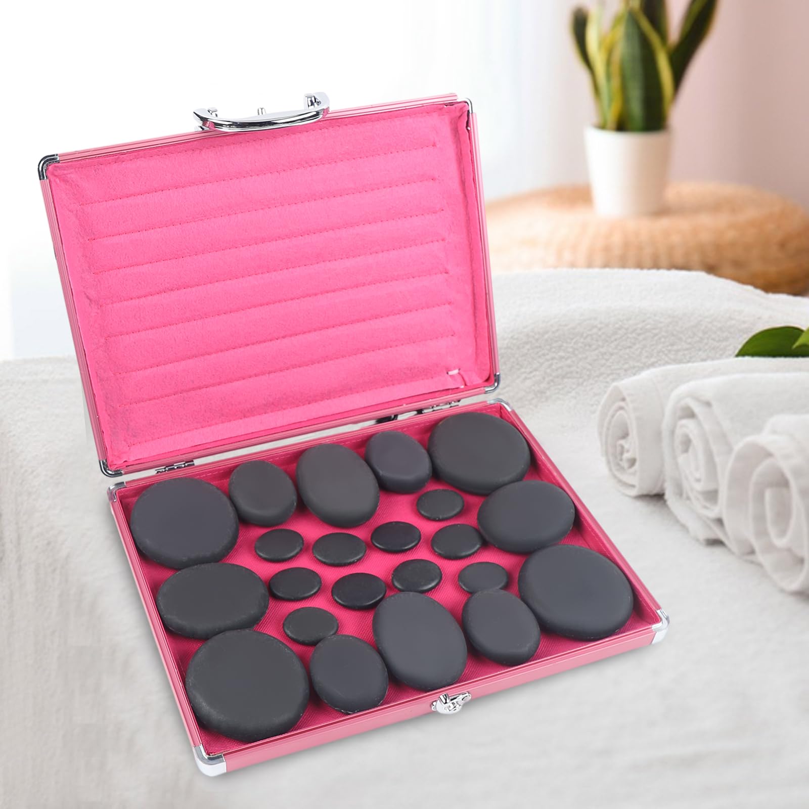 Zestaw do masażu Hot Stone 20 szt., 220 W Hot Stone urządzenie do masażu, kamienie do masażu, kamienie do spa, Hot Stones z zestawem grzewczym do masażu Gua Sha i Tuina