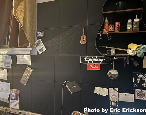 Miniatura 4 de Tablero de corcho negro alternativo 47"x35"  Azulejos de pared de fieltro (paquete de 12)  Tablero de anuncios de fieltro estético para oficina,