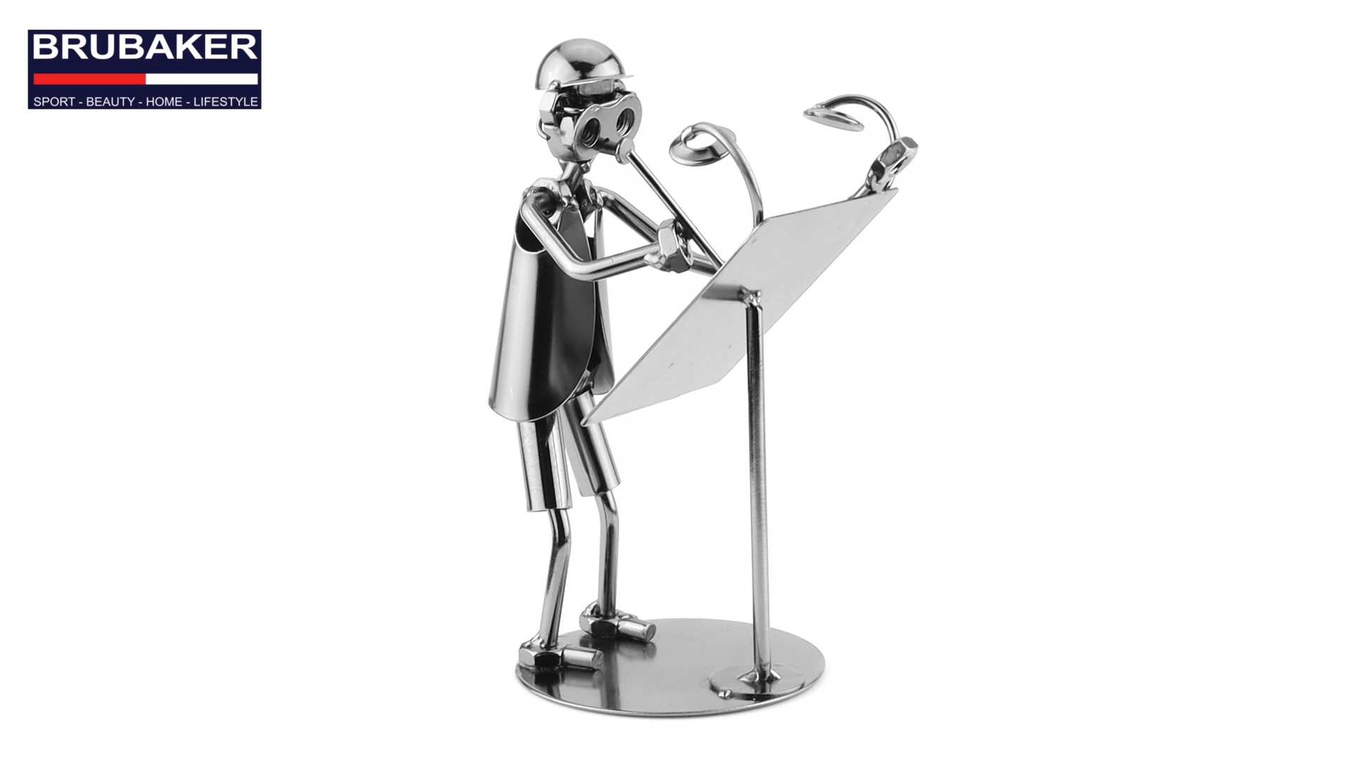 Figura Uomo Architetto In Ferro - Scultura Da Tavolo Con Viti E Dadi, Idea Regalo Per Architetti, 18cm - Foto 8