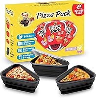 Vista 26 de El Paquete de Pizza Perfecto™ - Contenedor Reutilizable de Almacenamiento de Pizza con 5 Bandejas de Servicio Aptas para Microondas - Contenedor