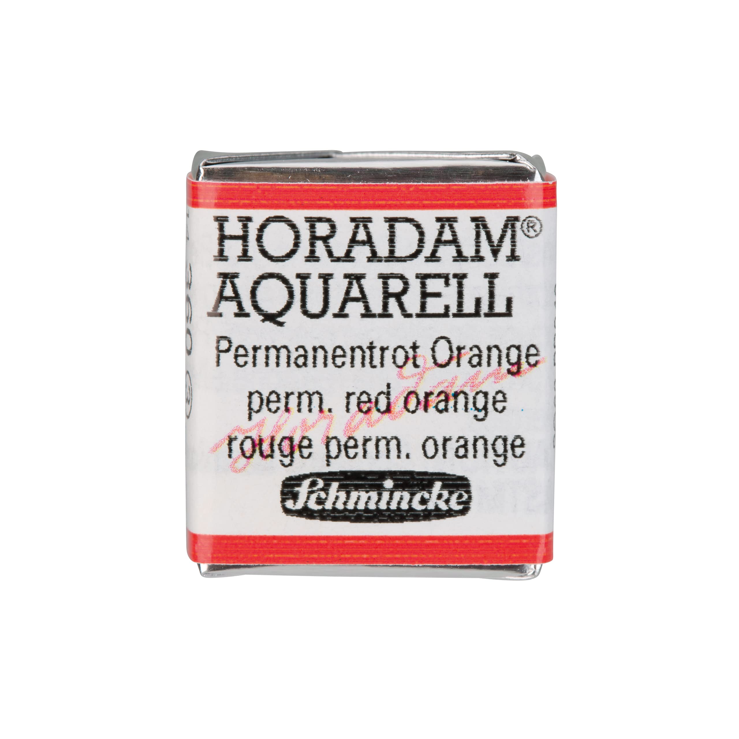 Schmincke - HORADAM® AQUARELL - finest artists' watercolours, 360 Permanent red orange, 14 360 044, 1/2 pan — image 1