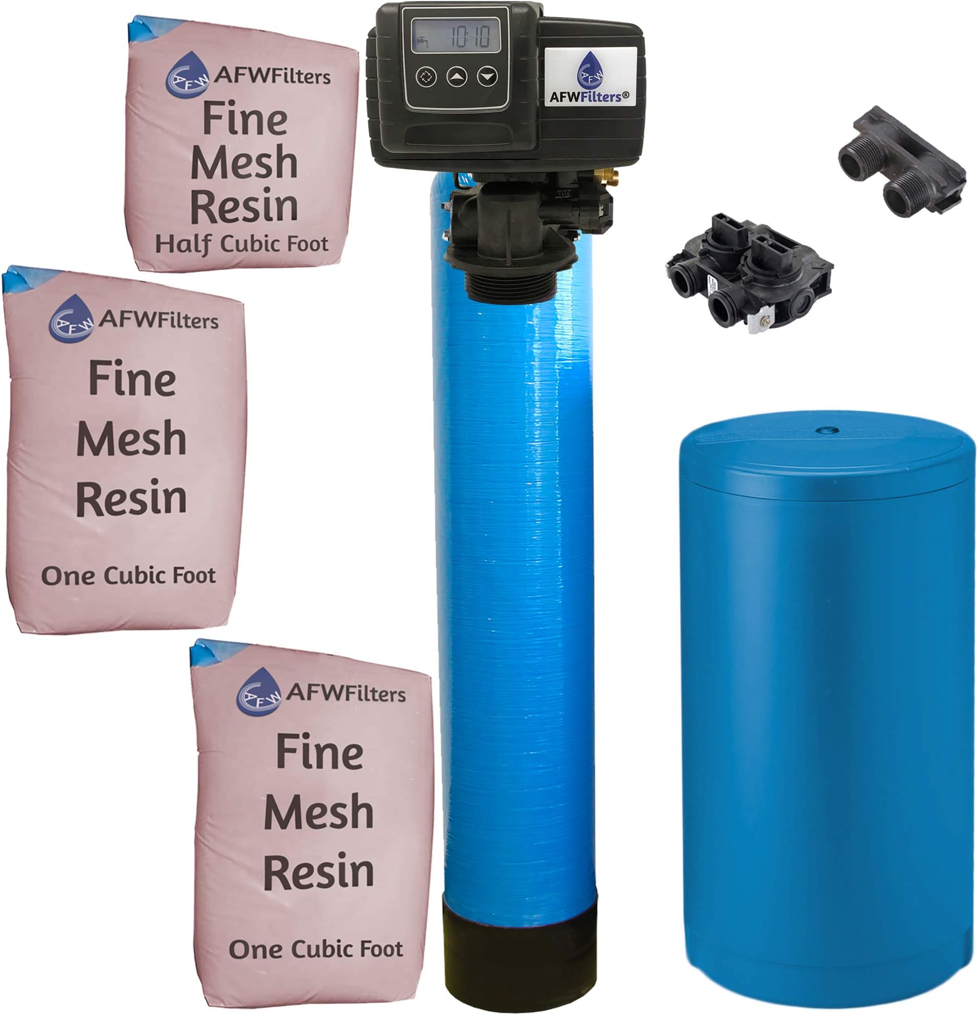 Fleck IRONPRO2 Pro 2 Combination Water Softener Iron Filter 5600SXT Digital metered Valve for Whole House (80,000 Grains, Blue)
