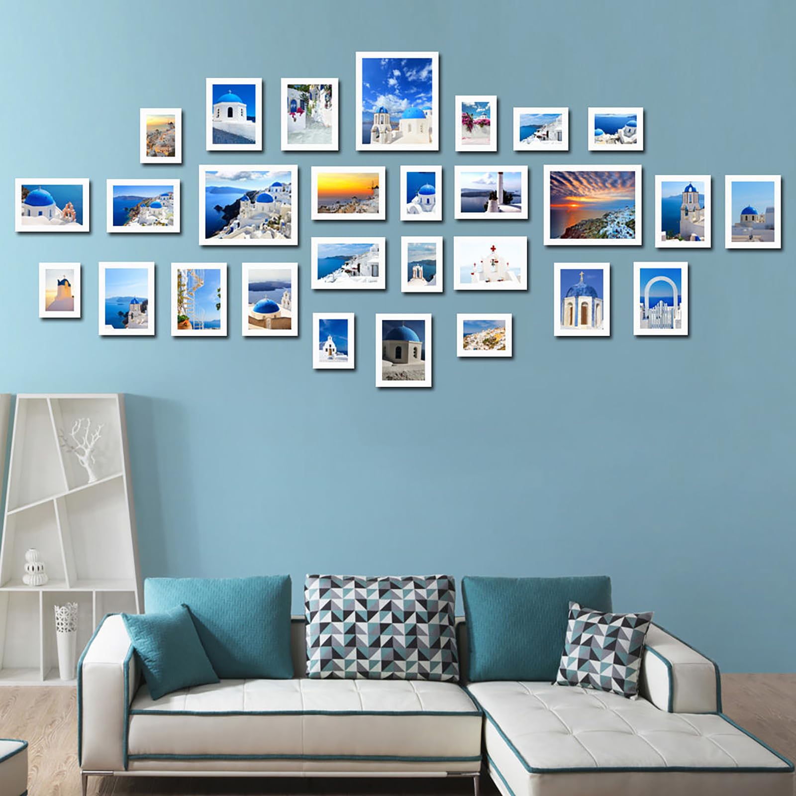 Paquete de 28 marcos de fotos múltiples para collage de pared para pared y hogar, varios tamaños, incluyendo nueve de 3.5 x 5, dieciséis en 5 x 7, tres en 8 x 10 pulgadas (negro)