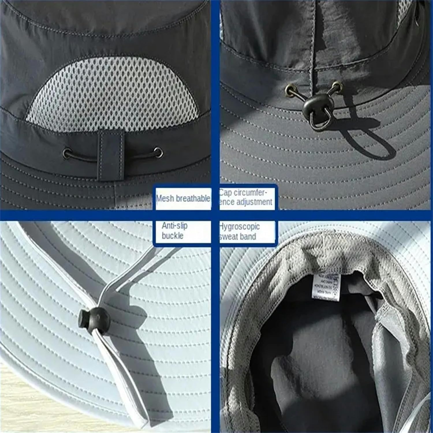 Cappello da Pescatore Circonferenza Grande Numero Cappello Uomo Estate Cappello da Sole per Esterni Cappello da Pescatore per Esterni Cappello da Pesca, DGN, circumference60-65cm