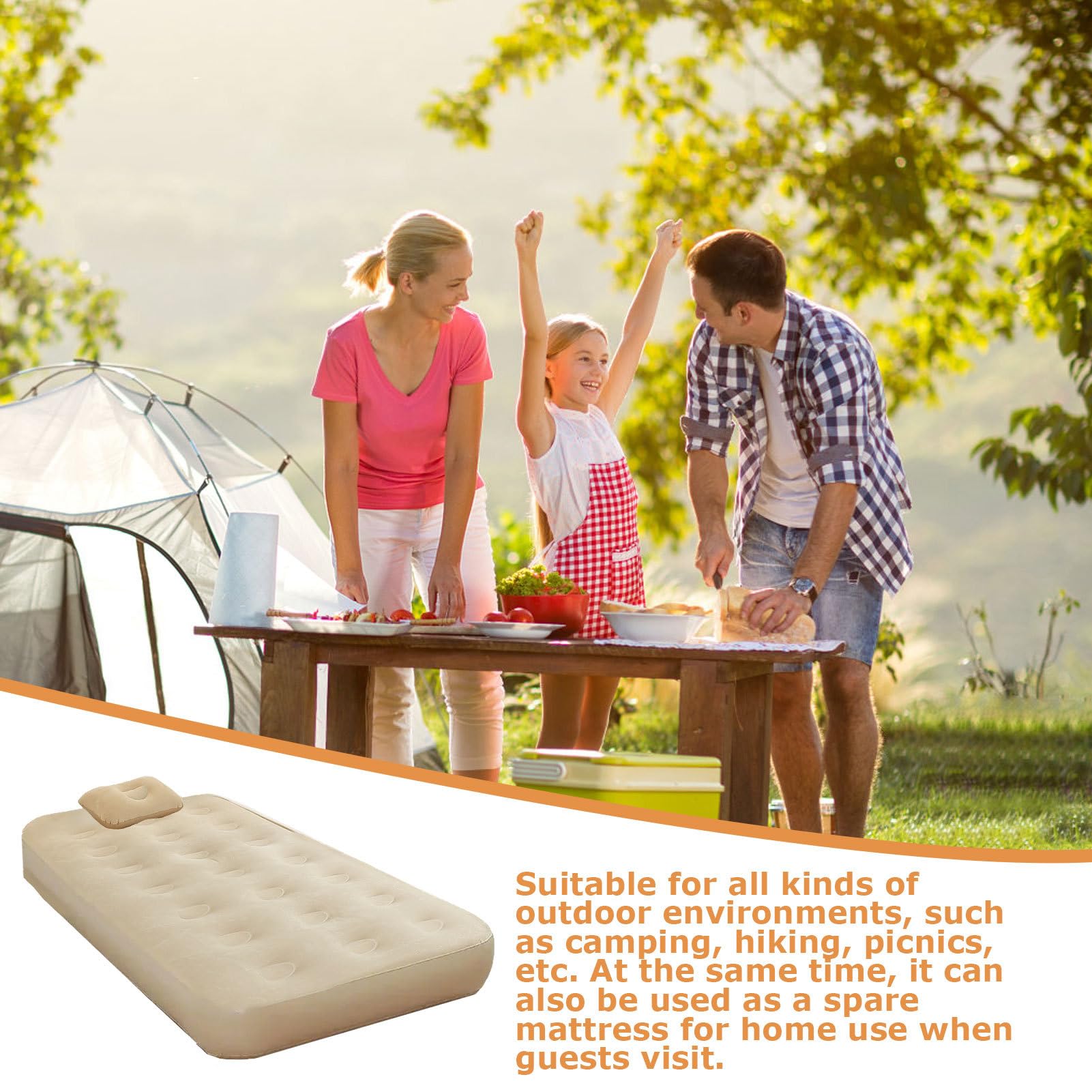 Colchón De Aire Hinchable Colchoneta Inflable Portátil Individual para