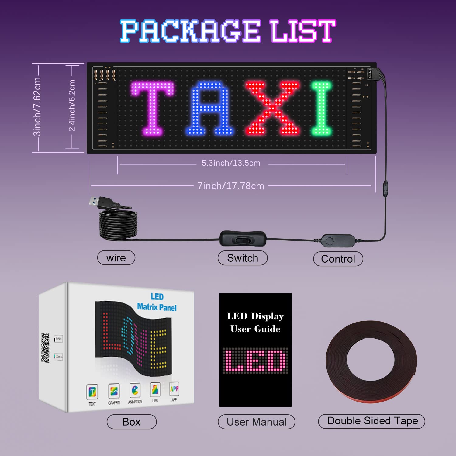 Cartello LED Programmabile Per Auto Con App Bluetooth - Impermeabile, Pieghevole, USB