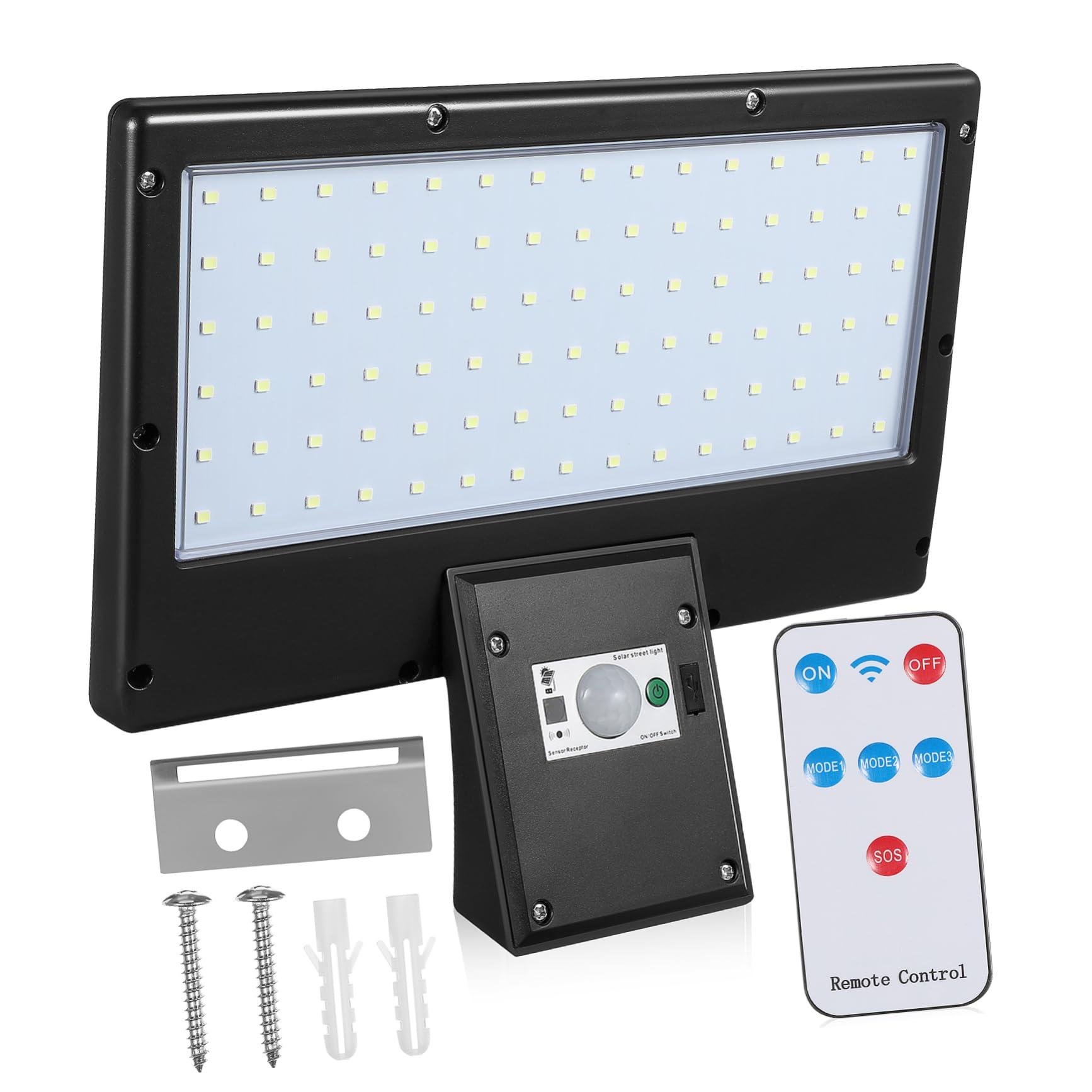 BCOATH Motion Sensor Solar Light Outdoor Led Solar Street Light Remote Control