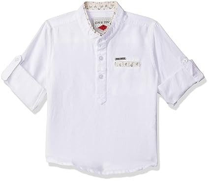 Gini & Jony Boys Plain Regular fit Shirt