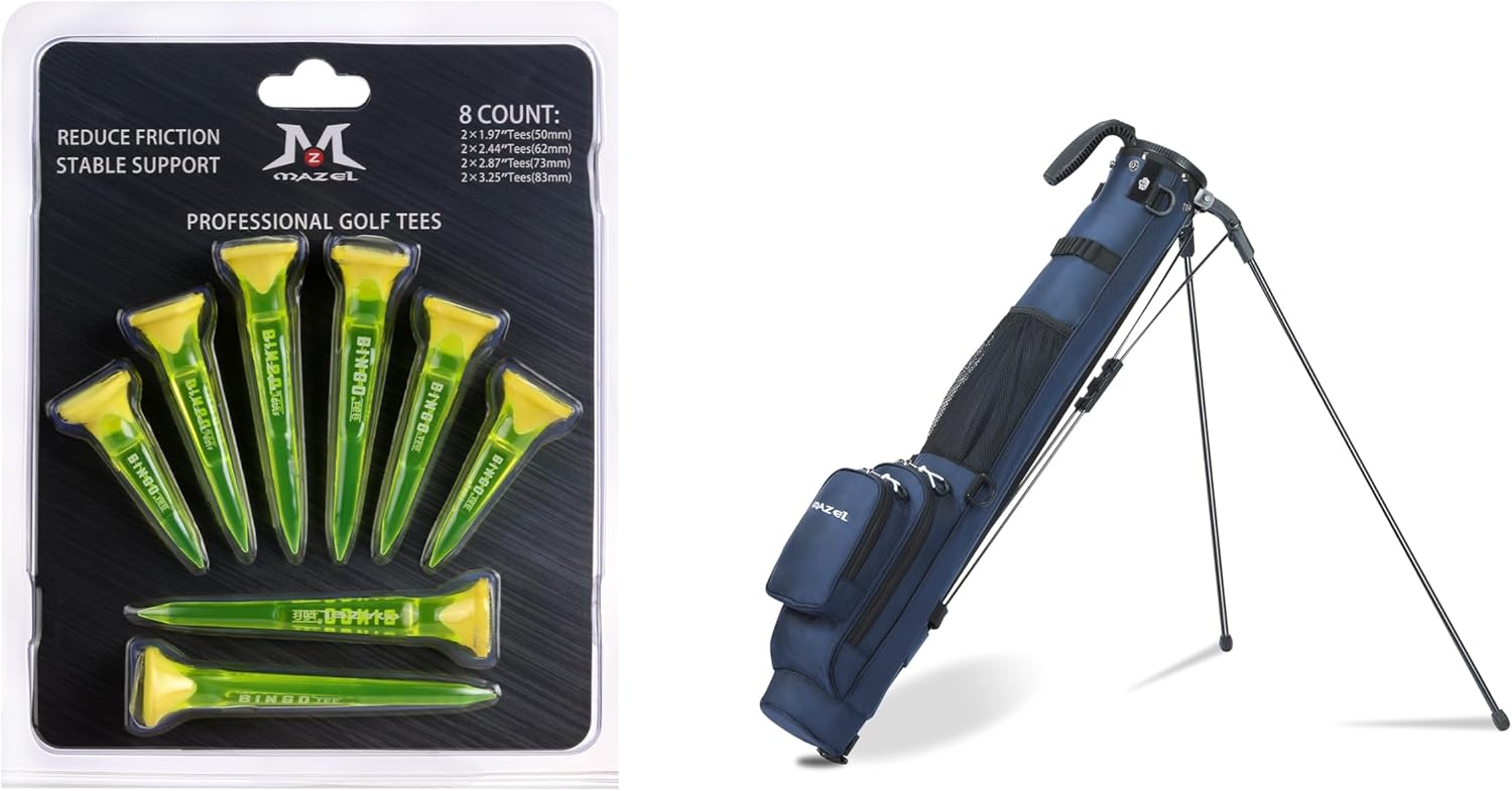 MAZEL Golf Bag & Golf Plastic Tees,Bundle of 2