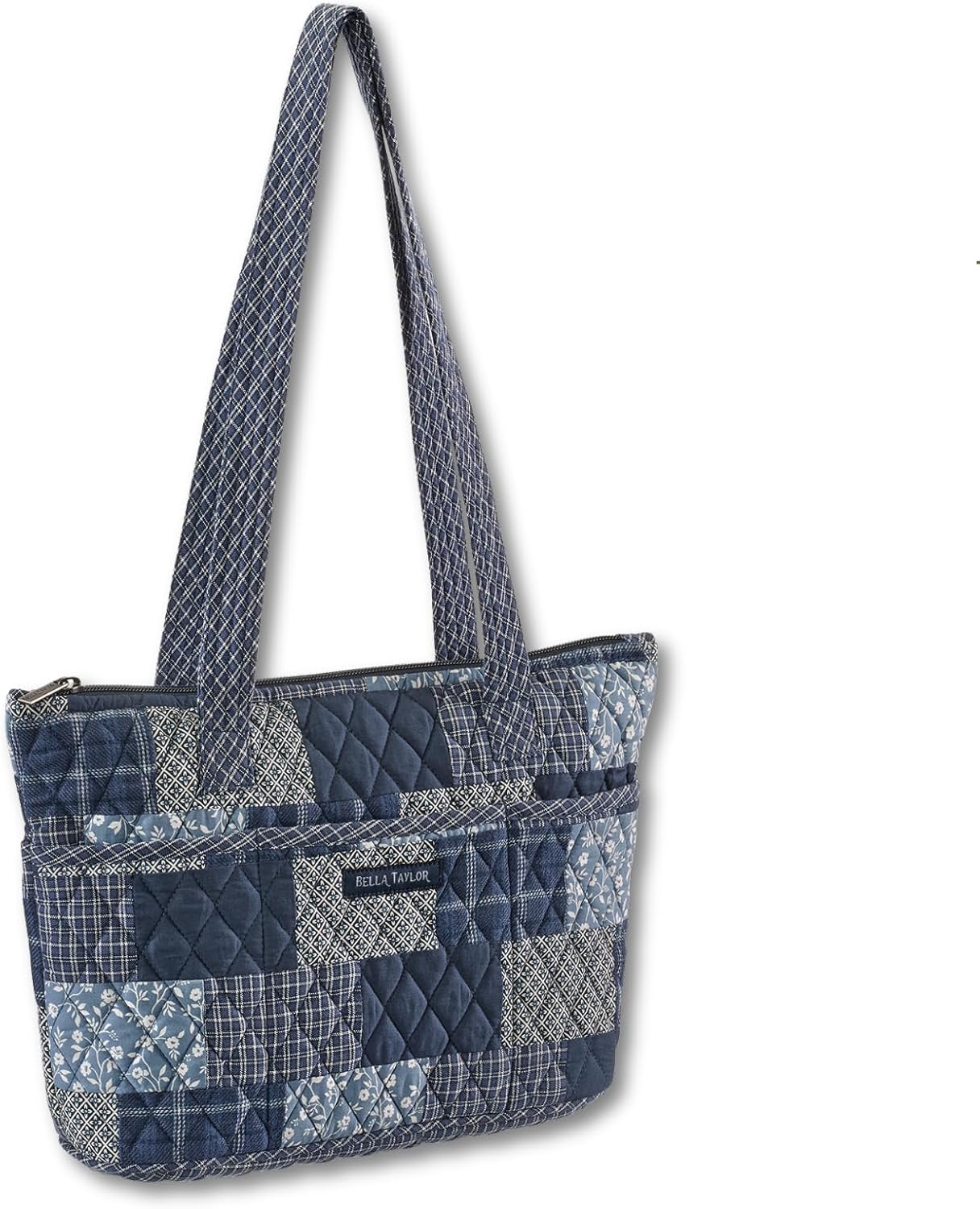 Bella Taylor Tote, Quilted Purse for Women, Lightweight Fabric Handbag, 10 Pockets, Zip Top