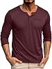 ZITY Mens Henley Shirt Long Sleeve with Pocket Classic Casual Shirt for Men Fashion Pullover Tee Shirts