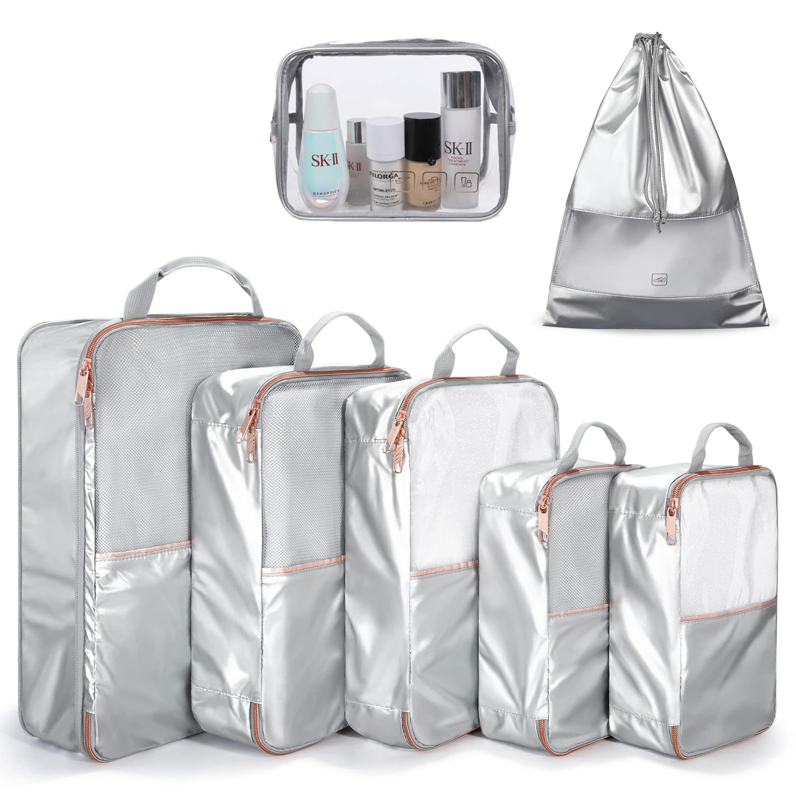 Amazon.com: Light FLIGHT - Juego de 7 cubos de embalaje para llevar en la  maleta, ligeras bolsas organizadoras de viaje para equipaje : Ropa, Zapatos  y Joyería