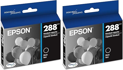 Epson T288 DURABrite Ultra Ink Cartucho negro de capacidad estándar (T288120-S) para impresoras de expresión seleccionadas (paquete de 2)