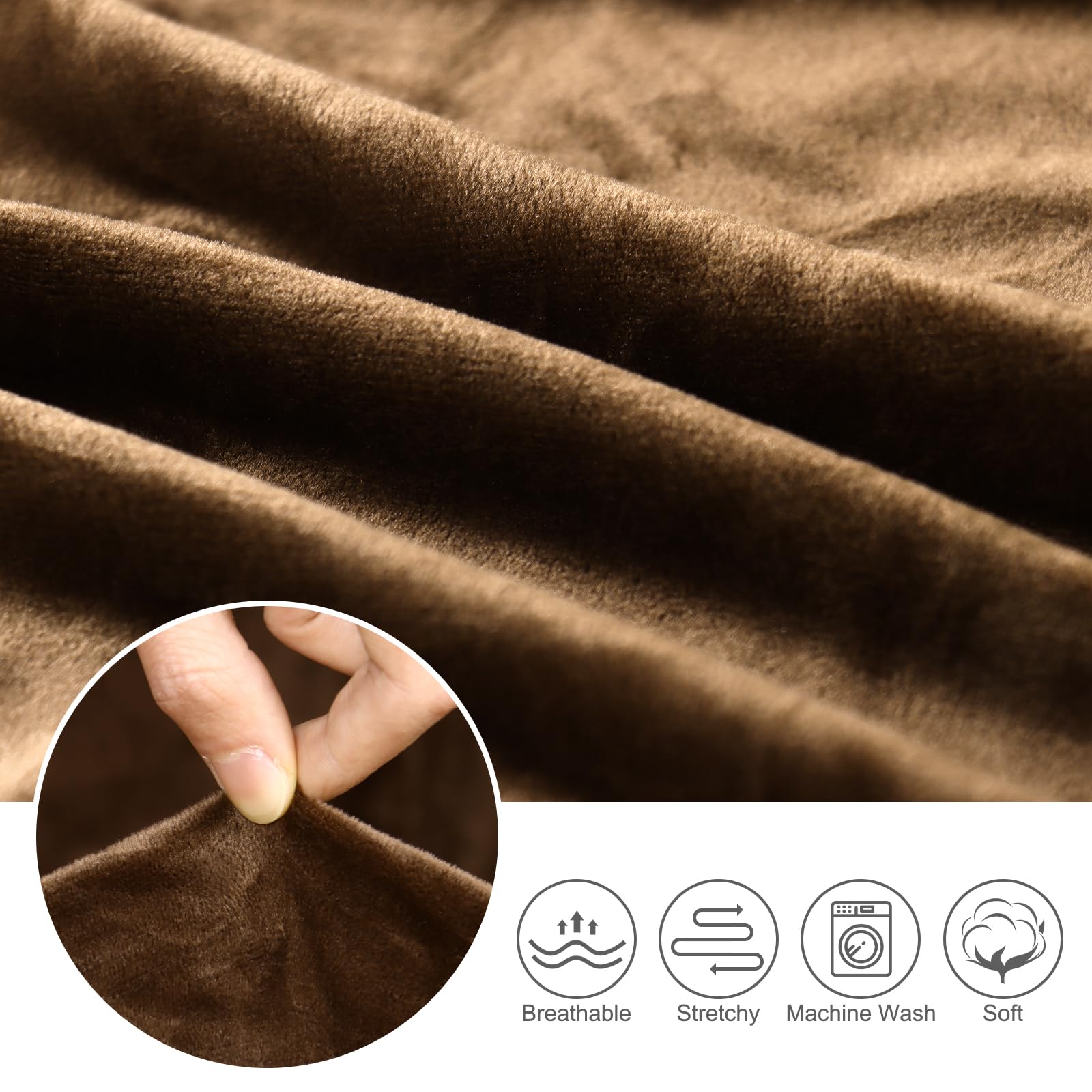 Betylifoy Stretch Stuhlbezug Stuhlhusse 2er Set, Elastischer Stuhlbezug Stuhlhussen mit Armlehne Abnehmbare Stuhlbezug Braun Schonbezug für Esszimmer Wohnzimmer Hochzeit, Partys Deko (Braun)
