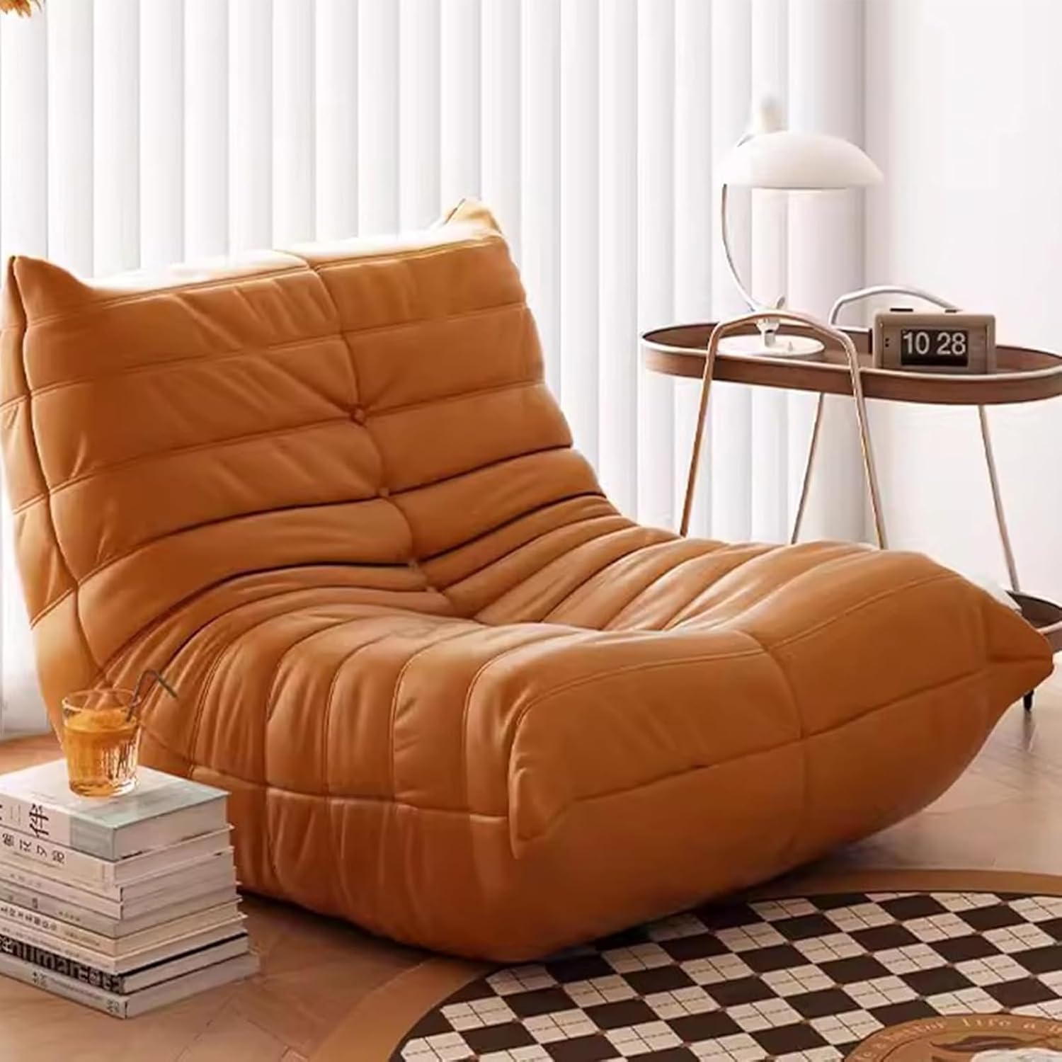 Togo Fireside Chair, Corner Bean Bag Chairs, Comfy Lazy Floor Sofa Couch, Ergonomic Design Lounge Chair Foam Sofa, for Living Room Bedroom Dorm Salon Office