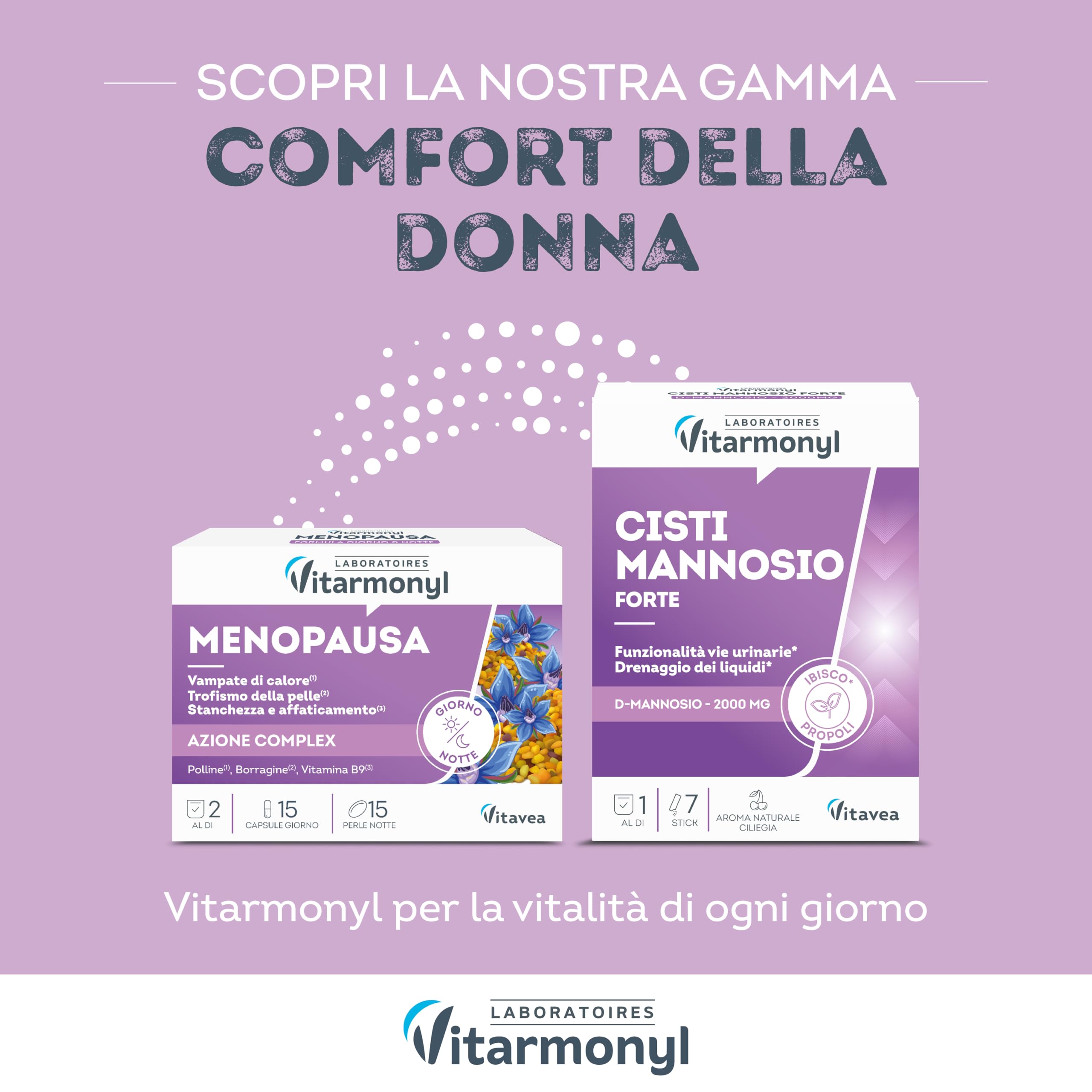 Vitarmonyl Nuova Formula Cranberry - Integratore Benessere Vie Urinarie - Alta Concetrazione in 1 Sola Capsula - Azione Drenante - Mirtillo Rosso e Erica - Cistite - 1 Mese di Trattamento
