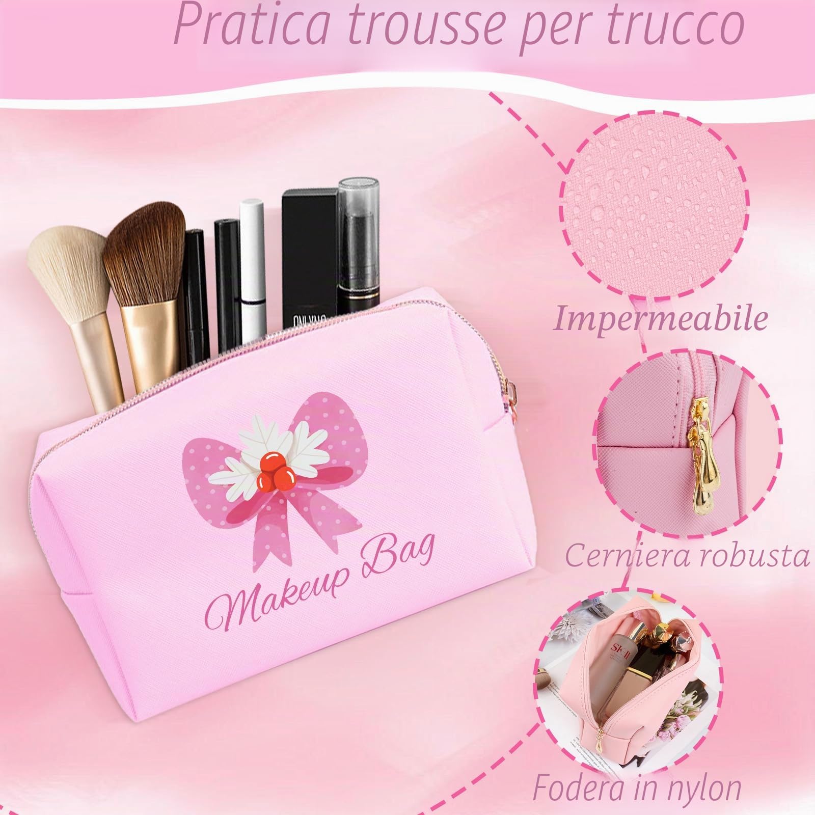 Regali per ragazze adolescenti 9 10 11 12 13 14 15 16 anni, regalo di compleanno per ragazza isolato tazza con cannuccia e coperchio, pennello per il trucco, sacchetto per capelli, portachiavi
