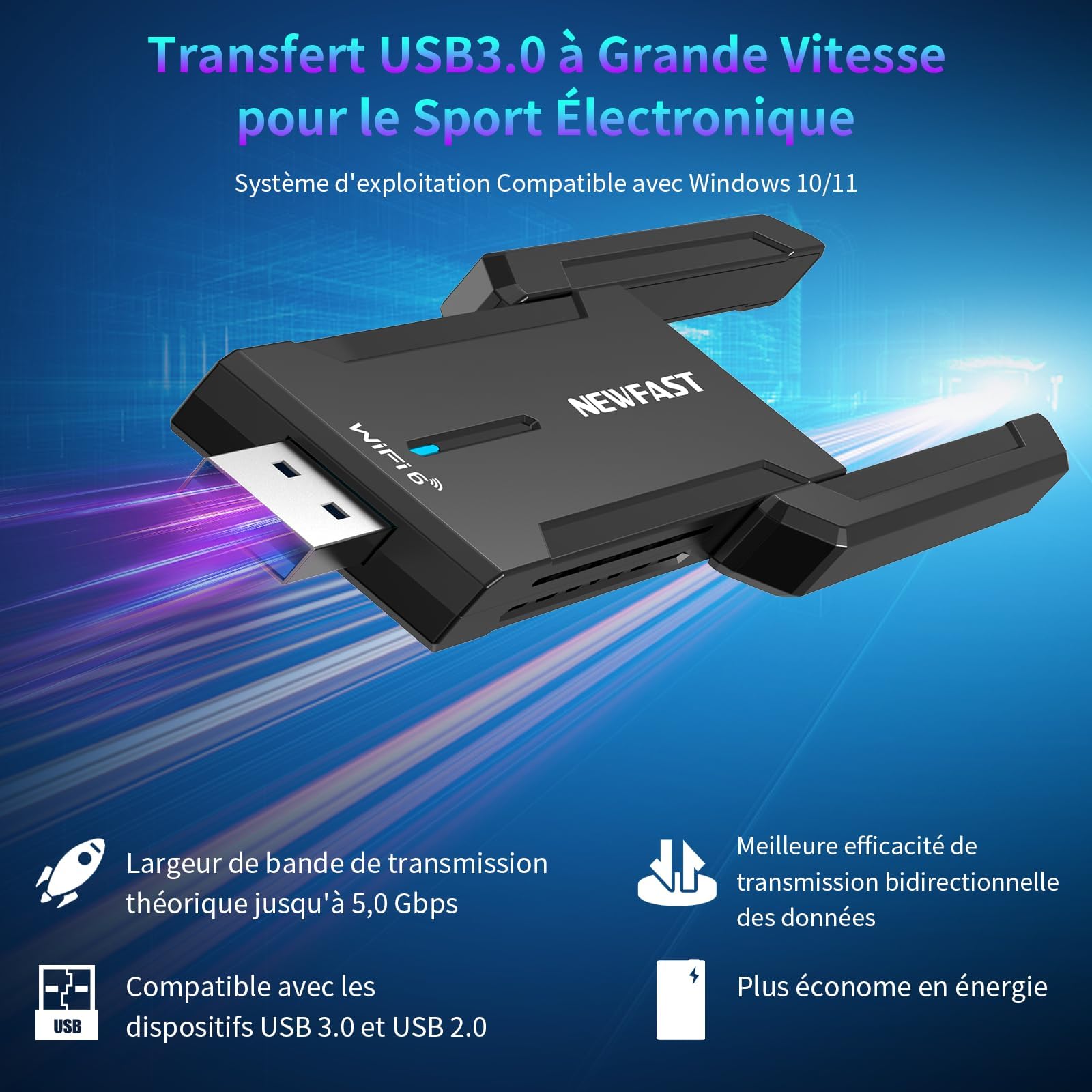 TP-Link Archer TXE70UH 𝗪𝗶𝗙𝗶 𝟲𝗘 WLAN Stick für PC, USB WLAN Adapter AXE5400 Dualband, MU-MIMO