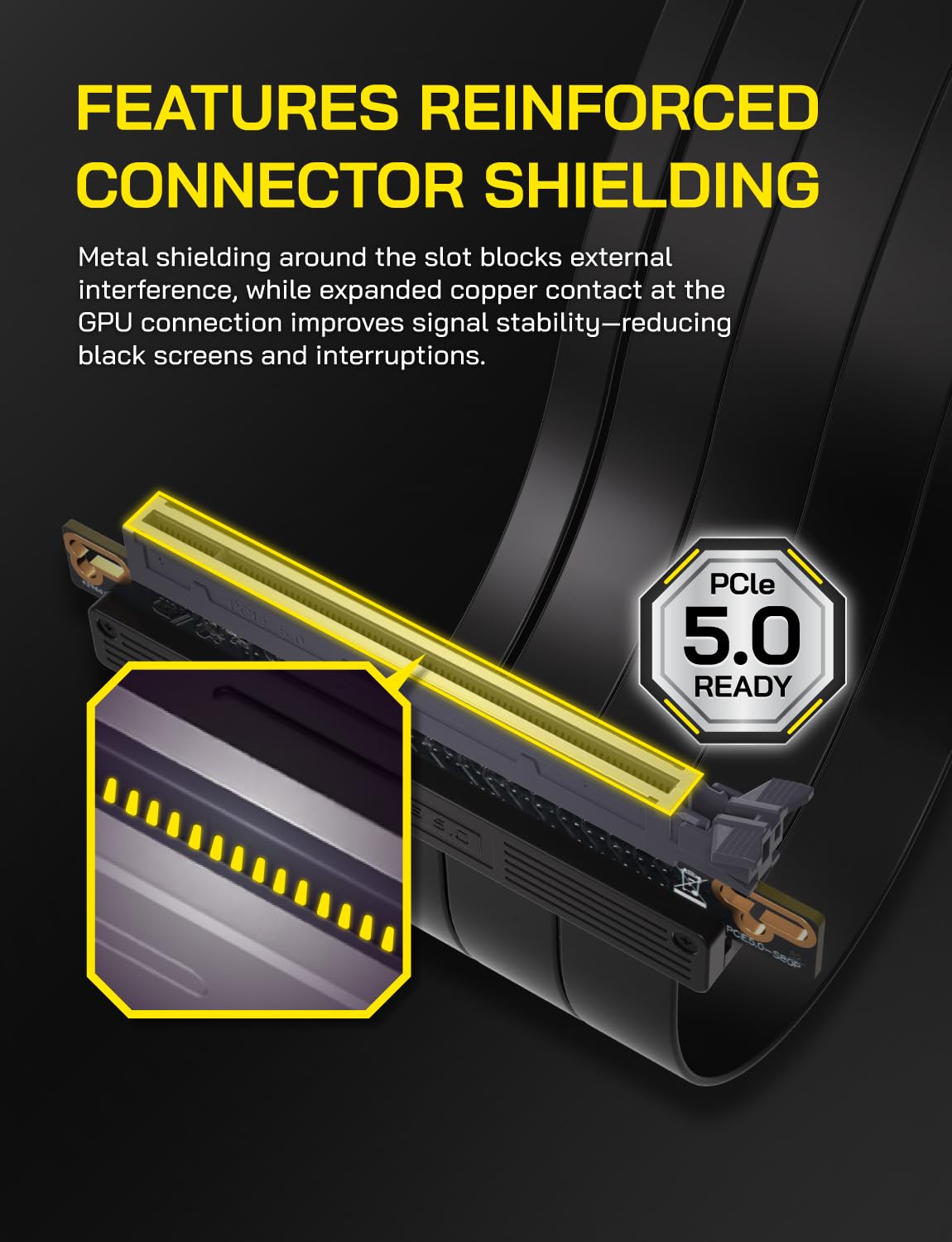 EZDIY-FAB PCIE 5.0 Riser-Kabel, ultraflexible 128 GB/s Bandbreite, GPU-Erweiterung, vertikale GPU-Halterung für RTX 5090 4090 & RX 9000, abwärtskompatibel PCIE 4.0/3.0, gerade, 20 cm, Schwarz