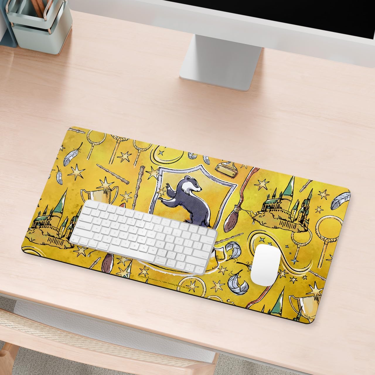 Head Case Designs Officially Licensed Harry Potter Hufflepuff Graphics 23.62 x 11.81 x 0.12 inches (600 x 300 mm) - L Gaming Office Desk PC Keyboard Mouse Mat Pad