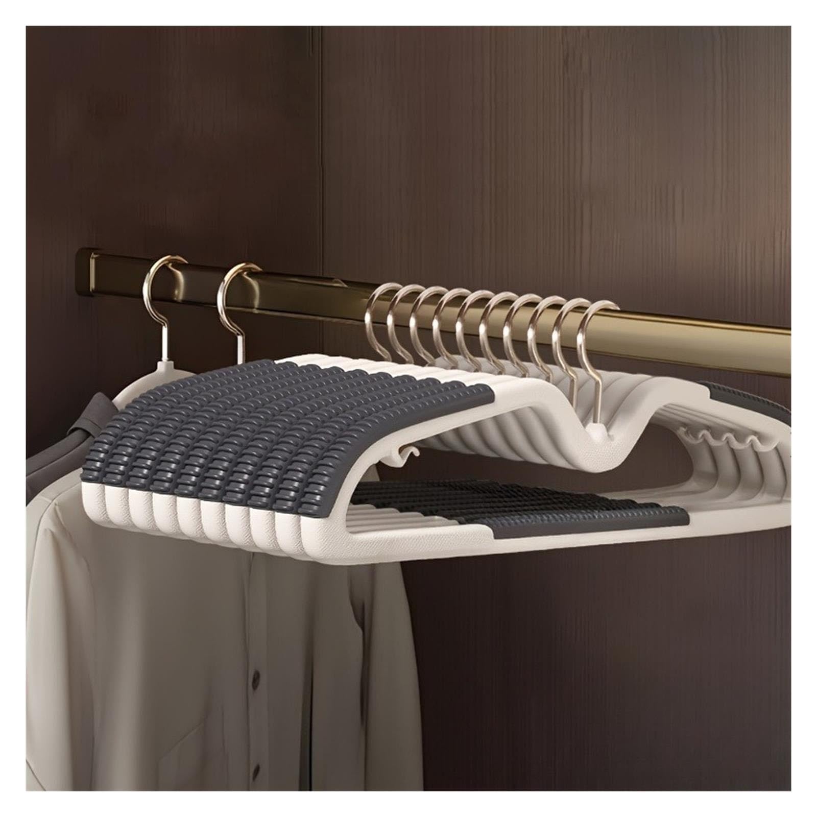 20 grucce in plastica salvaspazio con connettori, organizer a collo corto antiscivolo for guardaroba, dormitorio, ganci metallici