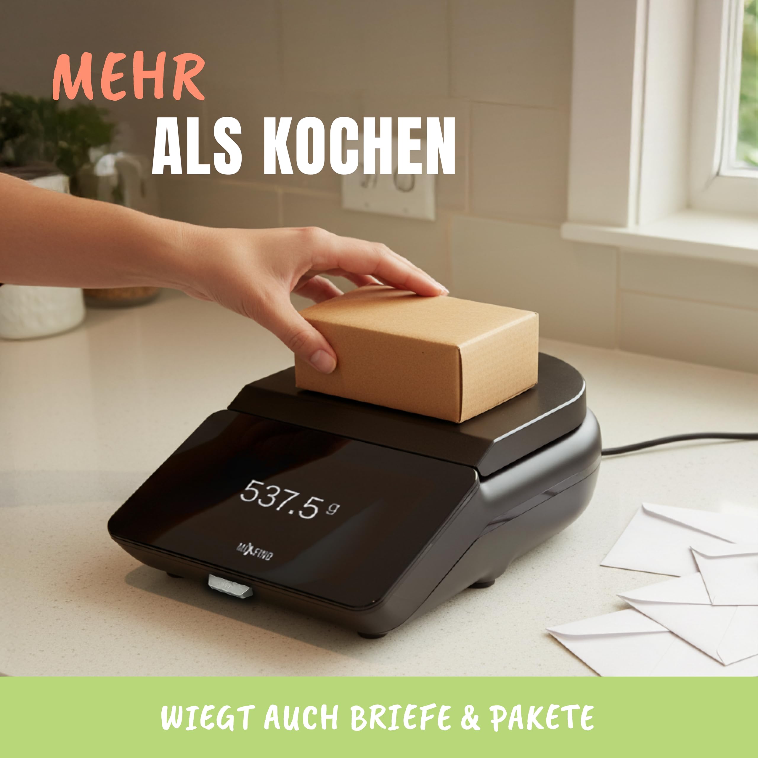 MixFino Podstawka Ważąca do Thermomix TM7 – Ważenie bez Dzbana | TM7 staje się wagą platformową z dokładnością do grama · chroni sprzęgło silnika · duża sztywna płyta z ABS · Made in Germany