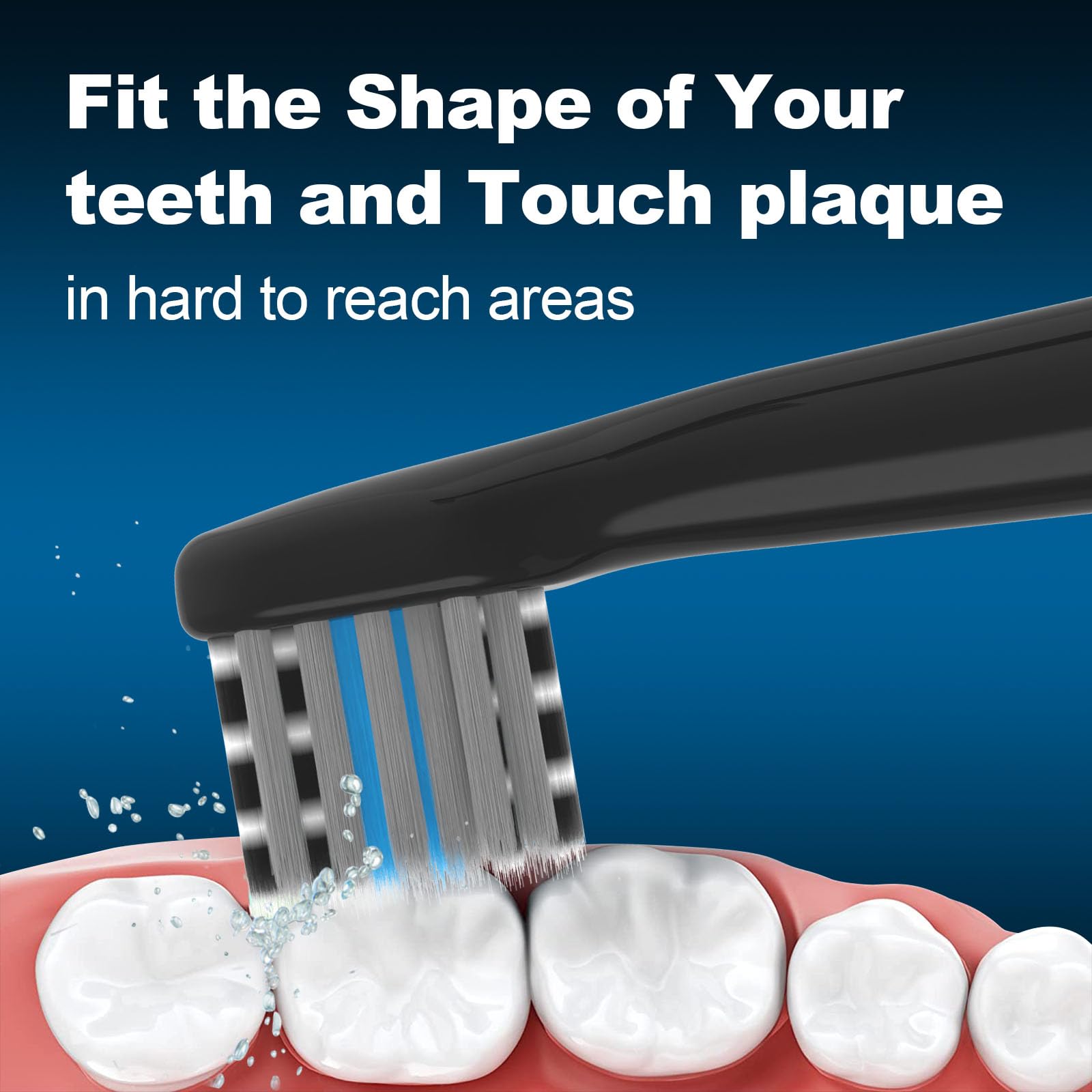 Paquete de 8 cabezales de repuesto para cepillo de dientes compatibles con Colgate Hum | Cabezal de cepillo de dientes eléctrico compatible con batería inteligente conectada, color negro