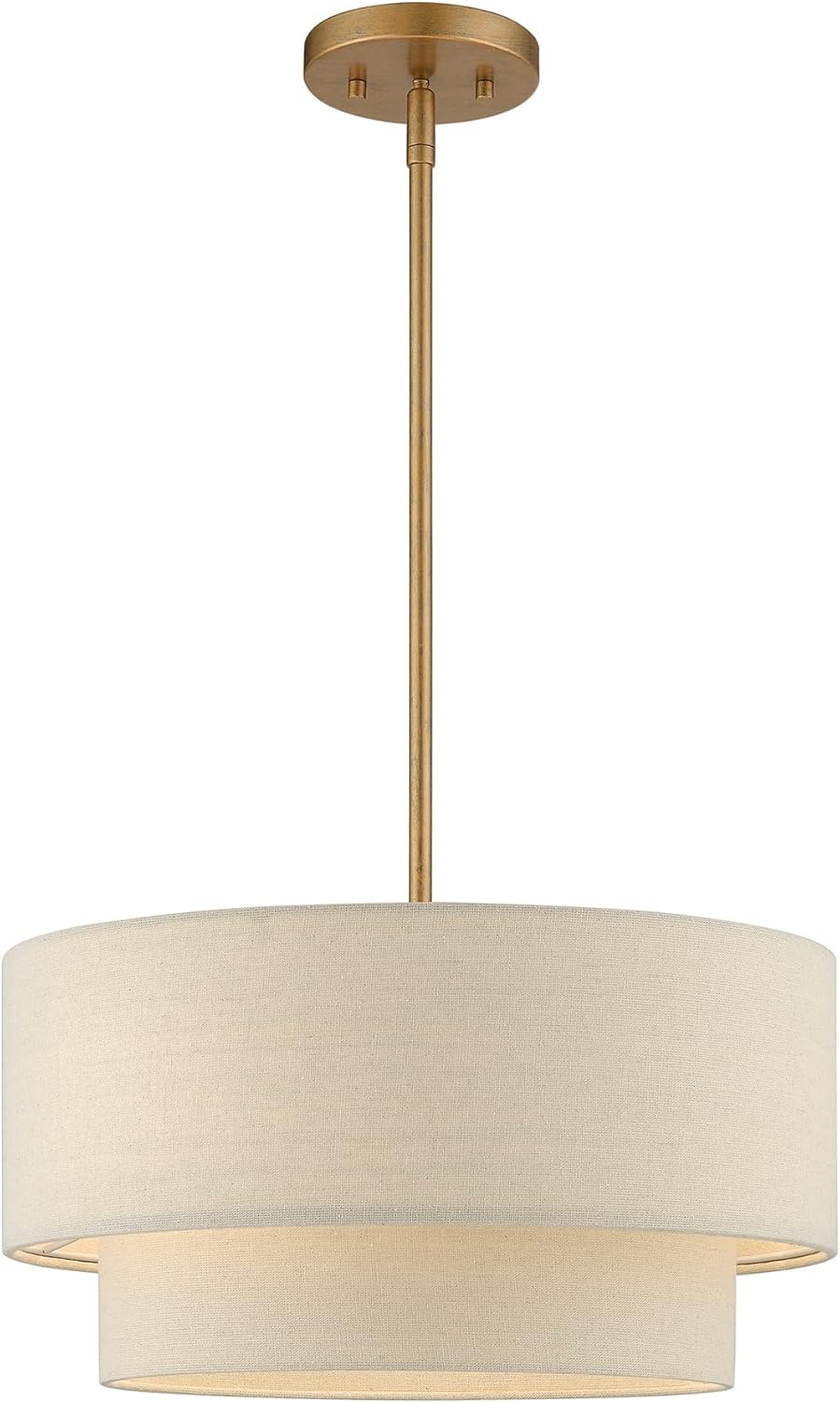 Livex Lighting, 58892-48, Bellingham Collection, 3 Light Antique Gold Leaf Pendant Chandelier