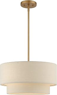 Livex Lighting, 58892-48, Bellingham Collection, 3 Light Antique Gold Leaf Pendant Chandelier