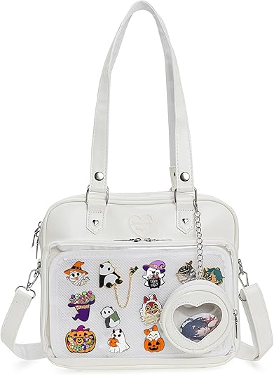 Ita Bag Crossbody Handbags Kawaii Shoulder Purse Square Backpack with Insert Anime Pins Display