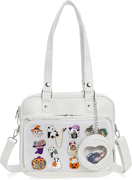 Ita Bag Crossbody Handbags Kawaii Shoulder Purse Square Backpack with Insert Anime Pins Display
