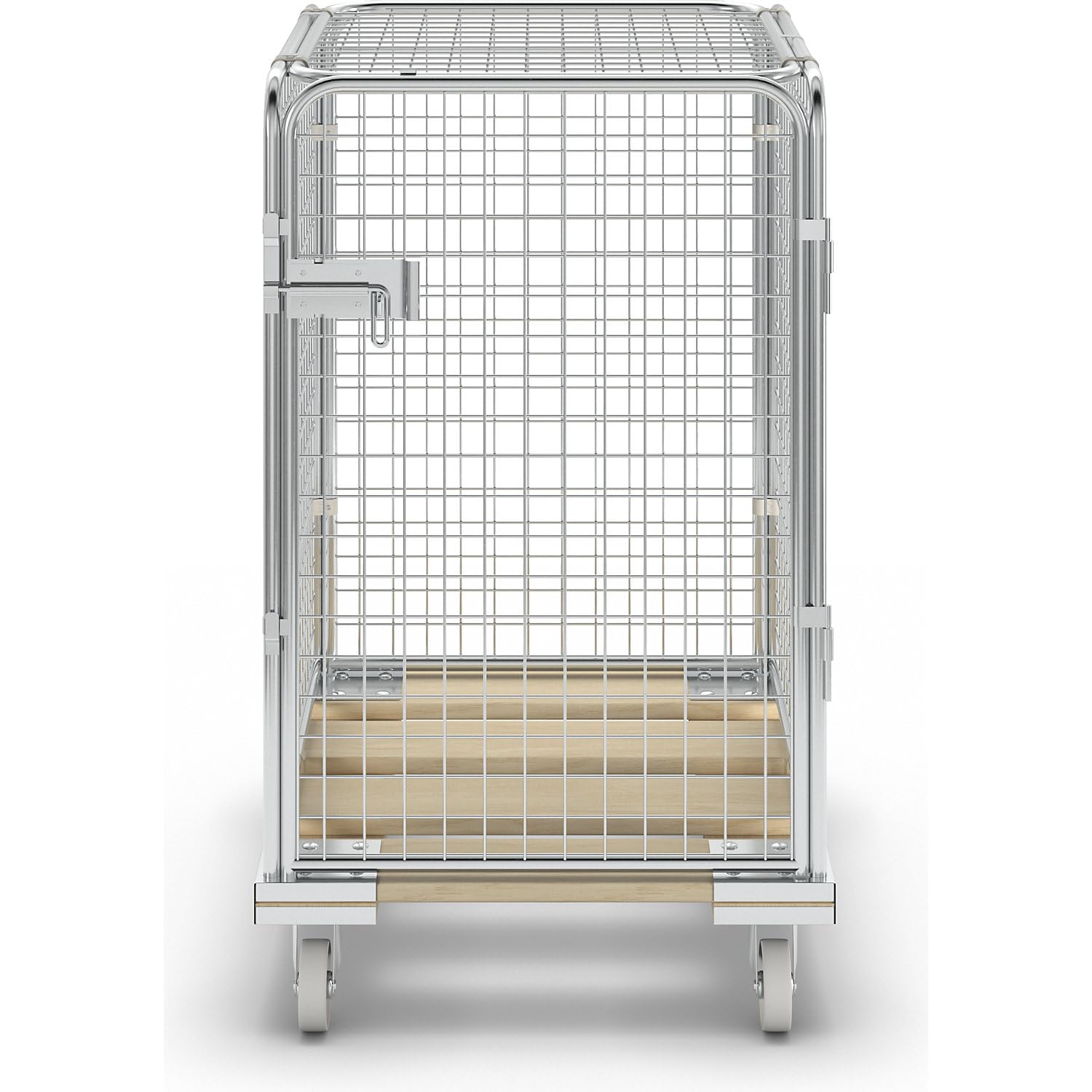 Certeo | Contenedor de Acero antirrobo con Tablero rodante de Madera | Altura útil 1020.