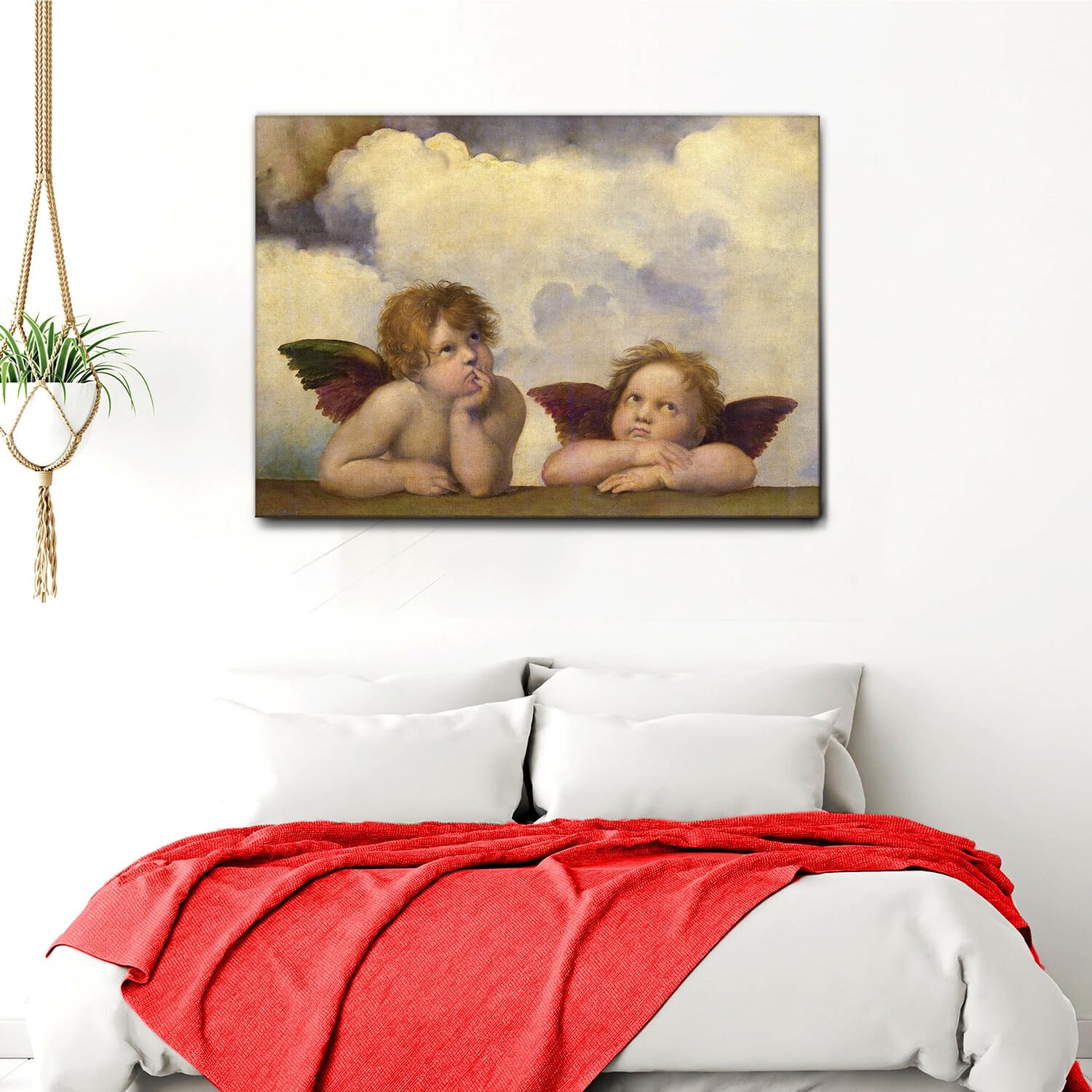 Giallobus - Gemälde - Raffaello Sanzio - Kleine Engel - Leinwand - 140x100 - Bereit zum Aufhängen - Moderne Gemälde für zu Hause