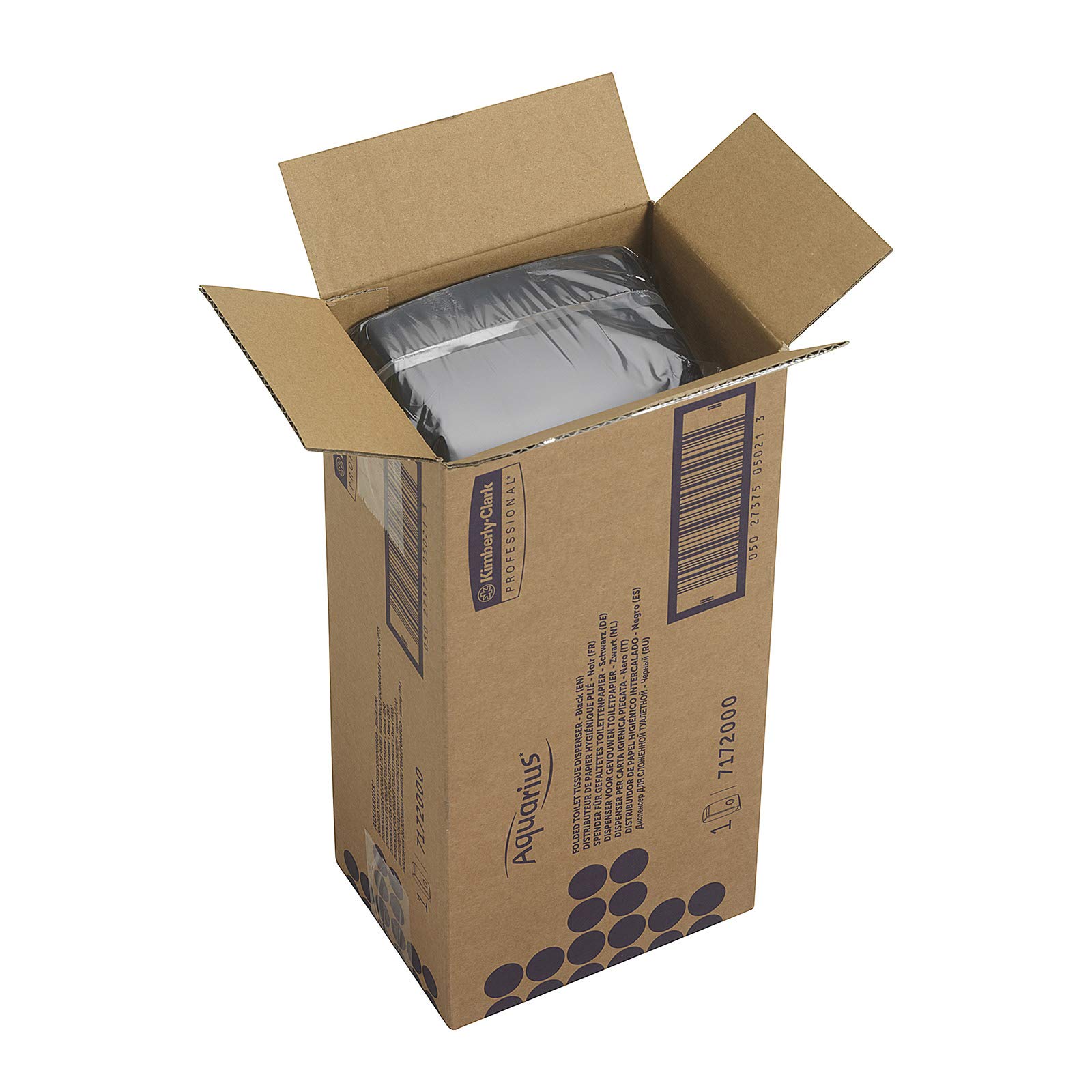 Aquarius Dispensador de papel higiénico plegado 7172 - 1 dispensador de papel higiénico negro de una hoja