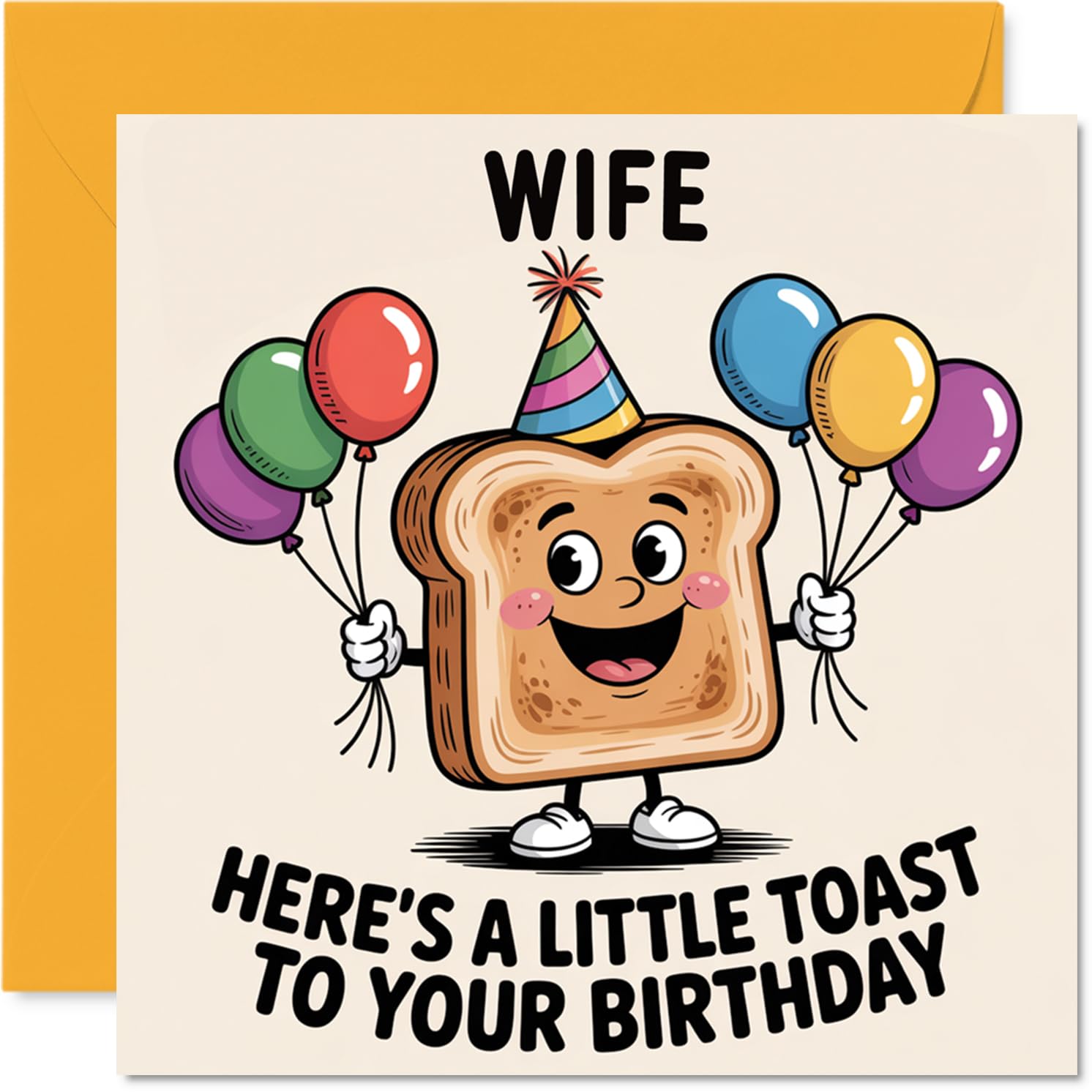 Wife Birthday Card - A Little Toast To You - Happy Birthday Card for Wife from Husband Partner, 145mm A Little Toast To You Bday Greeting Cards
